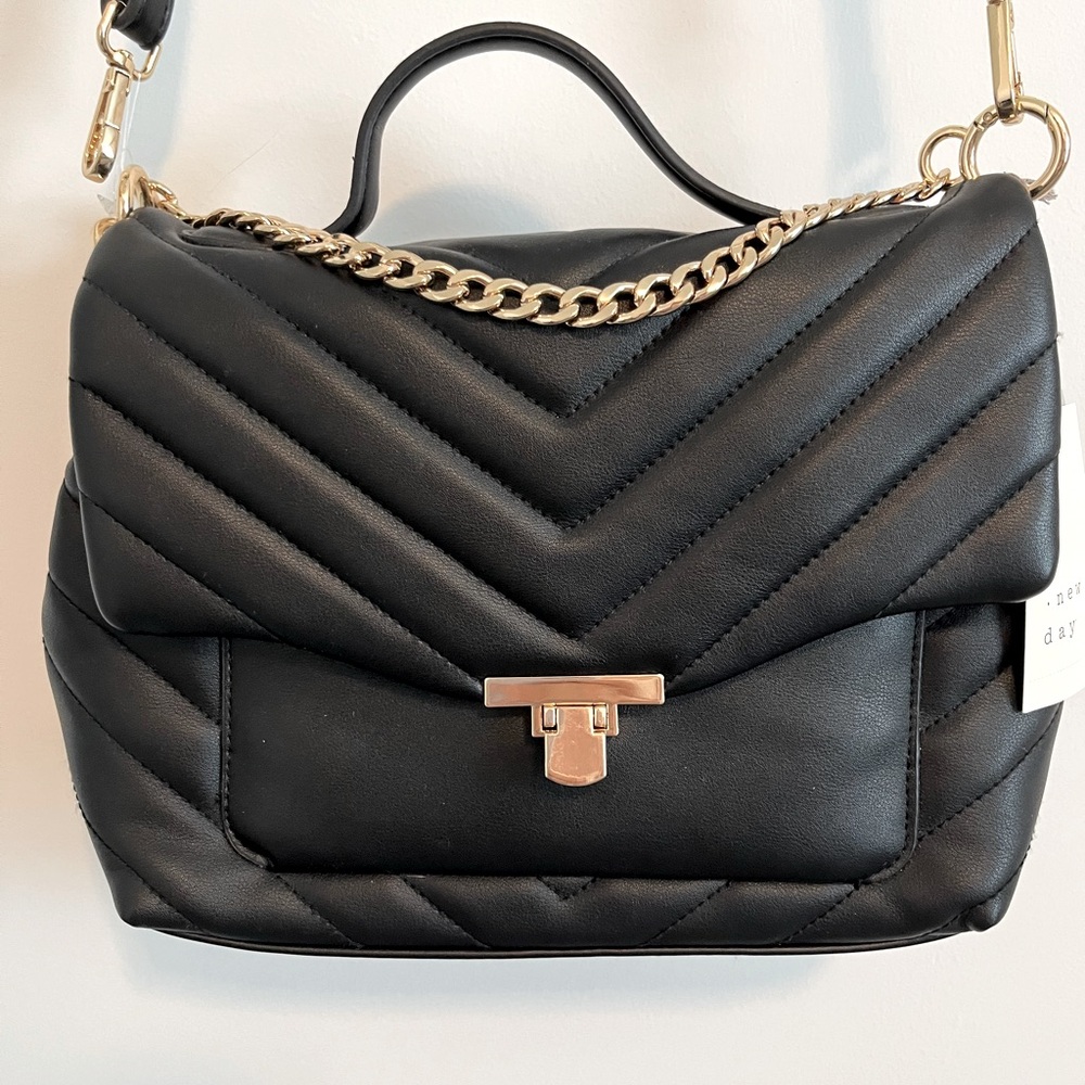 NWT A New Day Balack and Golf Hardware Purse Crossbody